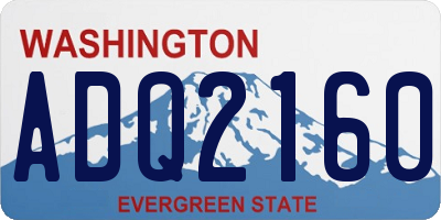 WA license plate ADQ2160