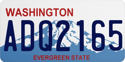 WA license plate ADQ2165