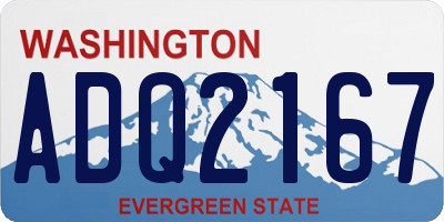 WA license plate ADQ2167