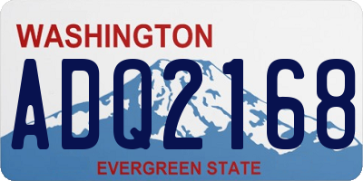 WA license plate ADQ2168