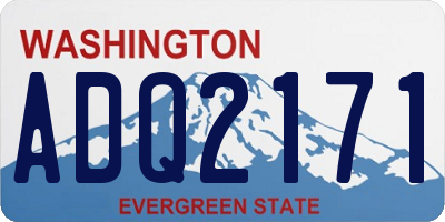 WA license plate ADQ2171
