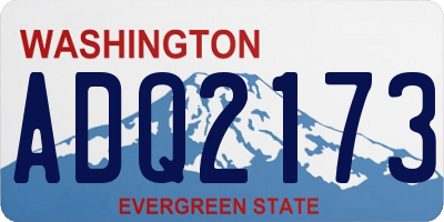 WA license plate ADQ2173