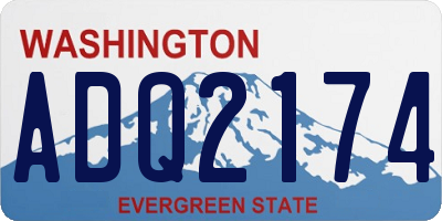 WA license plate ADQ2174