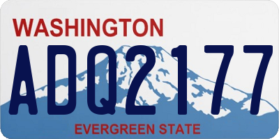 WA license plate ADQ2177