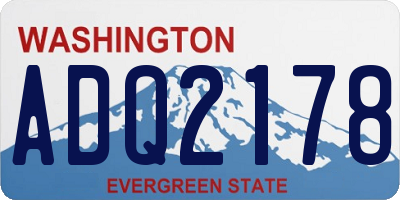 WA license plate ADQ2178