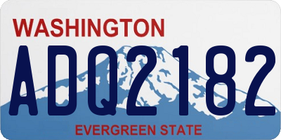 WA license plate ADQ2182