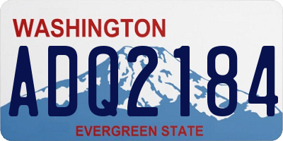 WA license plate ADQ2184
