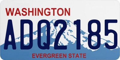 WA license plate ADQ2185