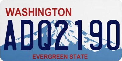 WA license plate ADQ2190