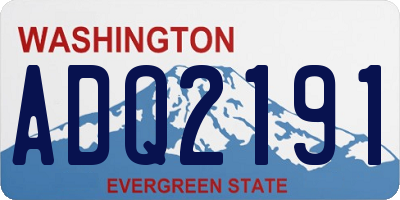 WA license plate ADQ2191
