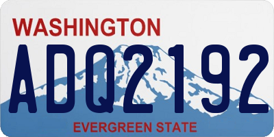 WA license plate ADQ2192