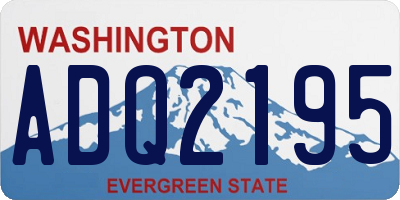 WA license plate ADQ2195