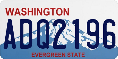 WA license plate ADQ2196