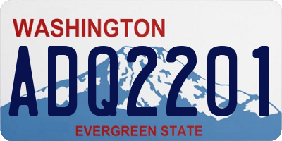 WA license plate ADQ2201