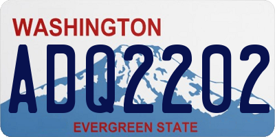 WA license plate ADQ2202