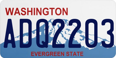 WA license plate ADQ2203