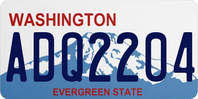 WA license plate ADQ2204