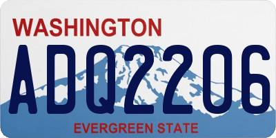 WA license plate ADQ2206