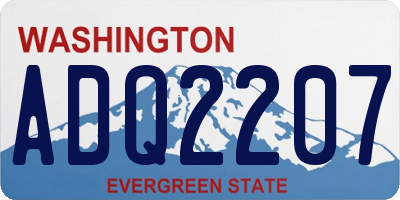 WA license plate ADQ2207