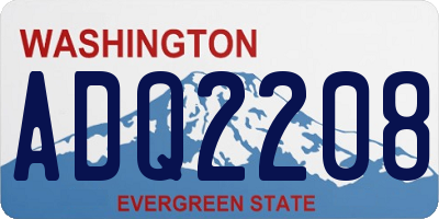 WA license plate ADQ2208