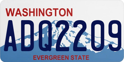 WA license plate ADQ2209