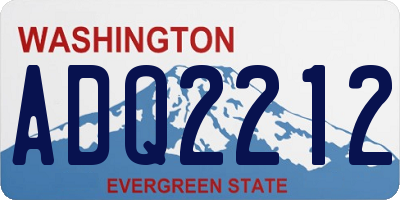 WA license plate ADQ2212
