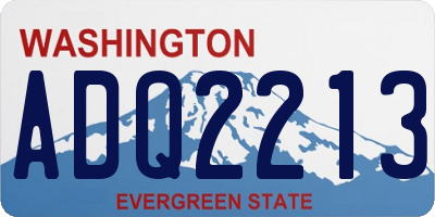 WA license plate ADQ2213