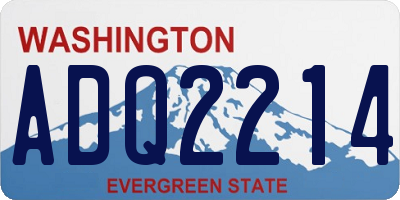 WA license plate ADQ2214