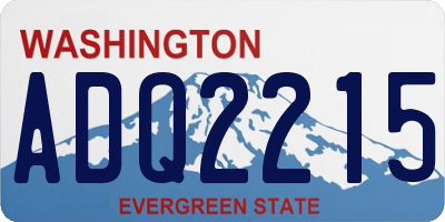 WA license plate ADQ2215