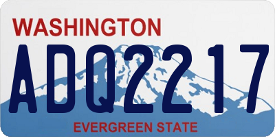 WA license plate ADQ2217