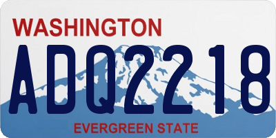 WA license plate ADQ2218