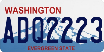 WA license plate ADQ2223