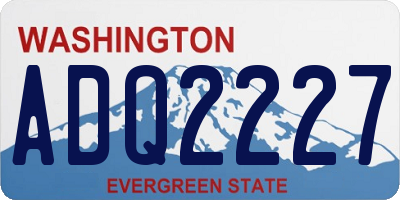 WA license plate ADQ2227