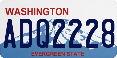 WA license plate ADQ2228
