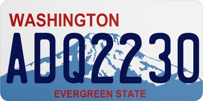 WA license plate ADQ2230