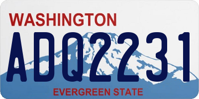 WA license plate ADQ2231
