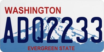 WA license plate ADQ2233
