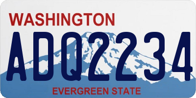 WA license plate ADQ2234