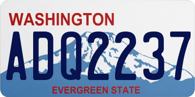 WA license plate ADQ2237