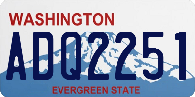 WA license plate ADQ2251