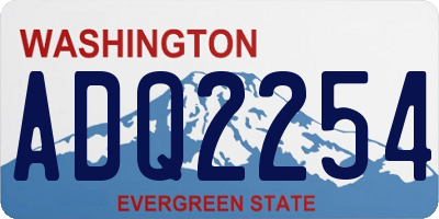 WA license plate ADQ2254