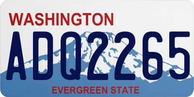 WA license plate ADQ2265