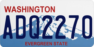 WA license plate ADQ2270