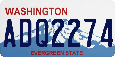 WA license plate ADQ2274