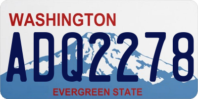 WA license plate ADQ2278