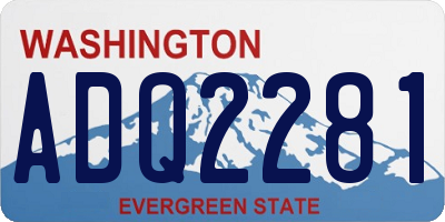 WA license plate ADQ2281