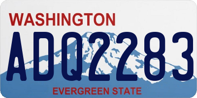 WA license plate ADQ2283