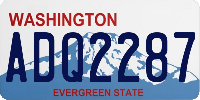 WA license plate ADQ2287