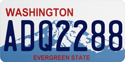 WA license plate ADQ2288