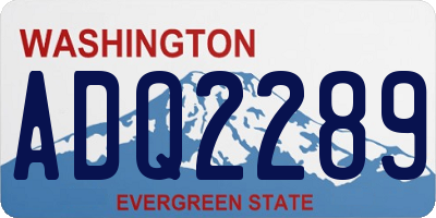 WA license plate ADQ2289
